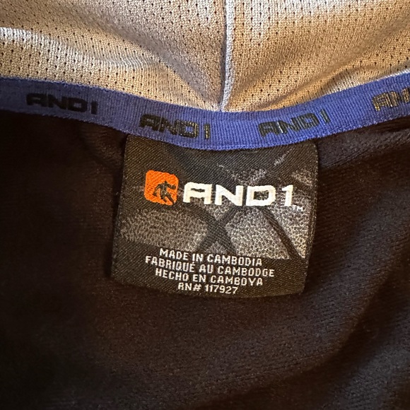 Boys And1 Black and Blue Zip Up Hoodie Jacket; Size M (8) - Picture 3 of 5